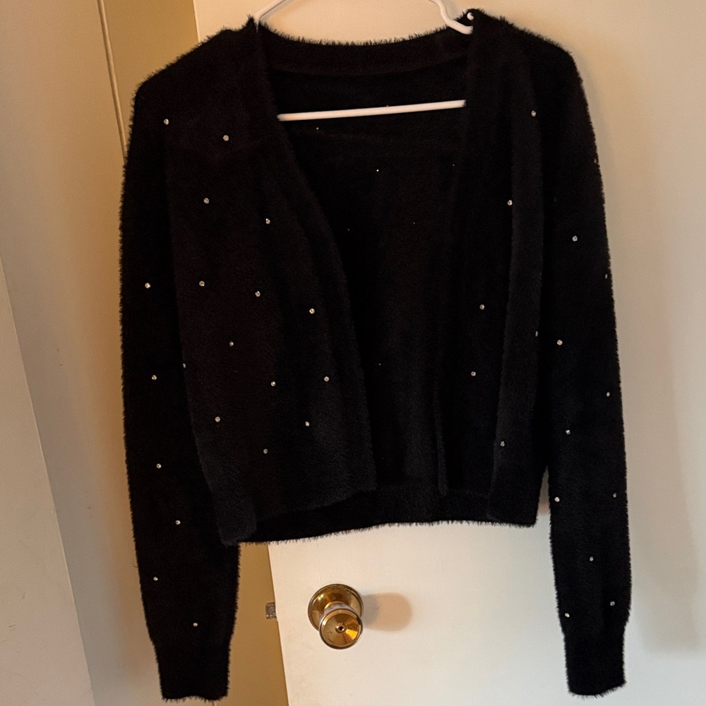 Black Sweater with diamond Accents